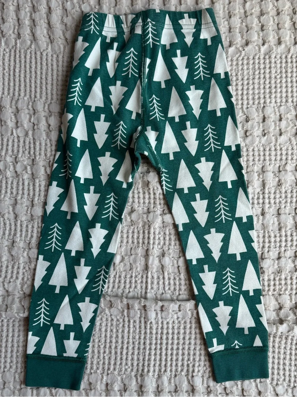 Hanna Andersson Green Tree Print Long John Pajamas
